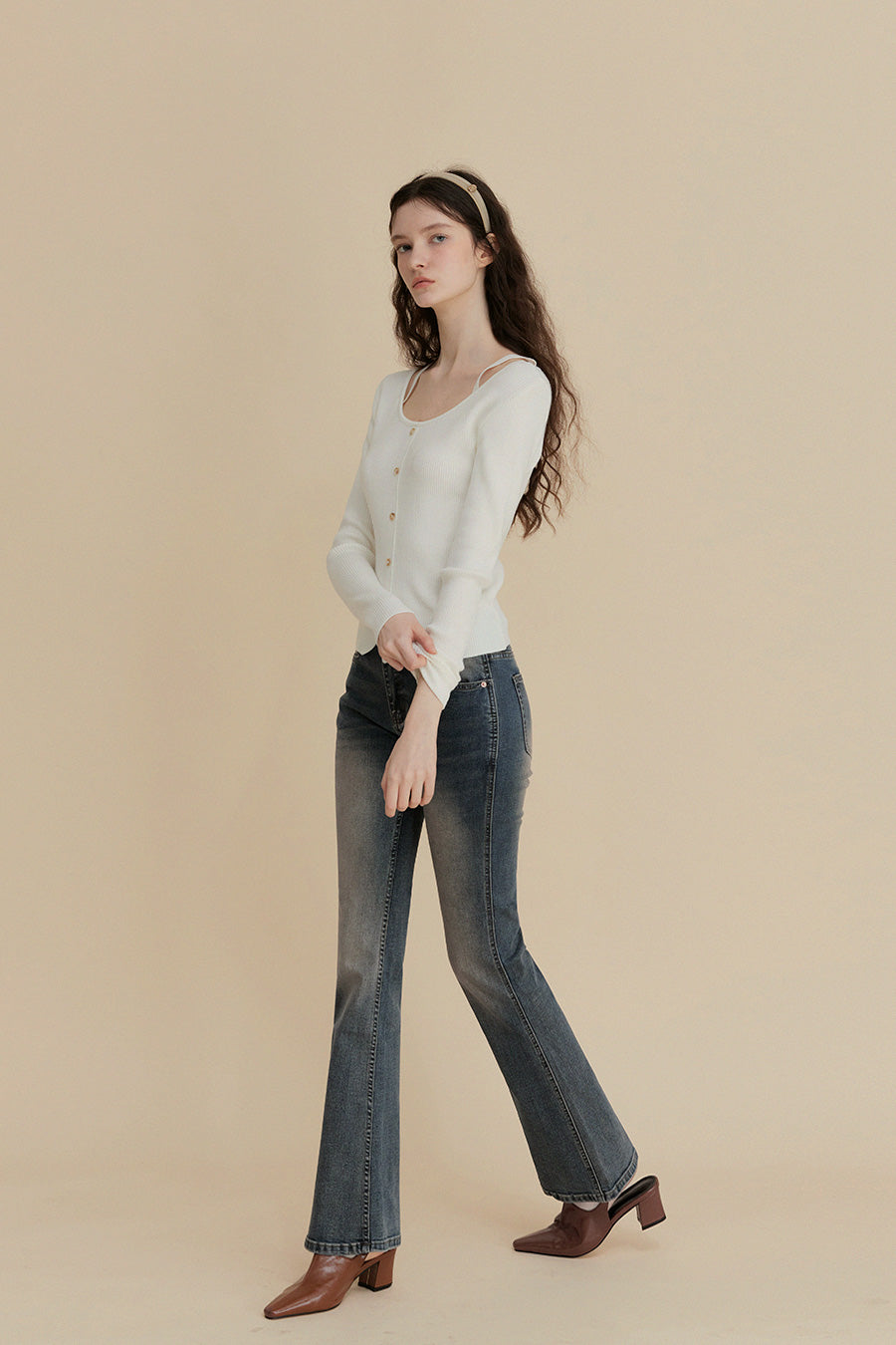 Dinut Vintage Washed Bootcut Denim