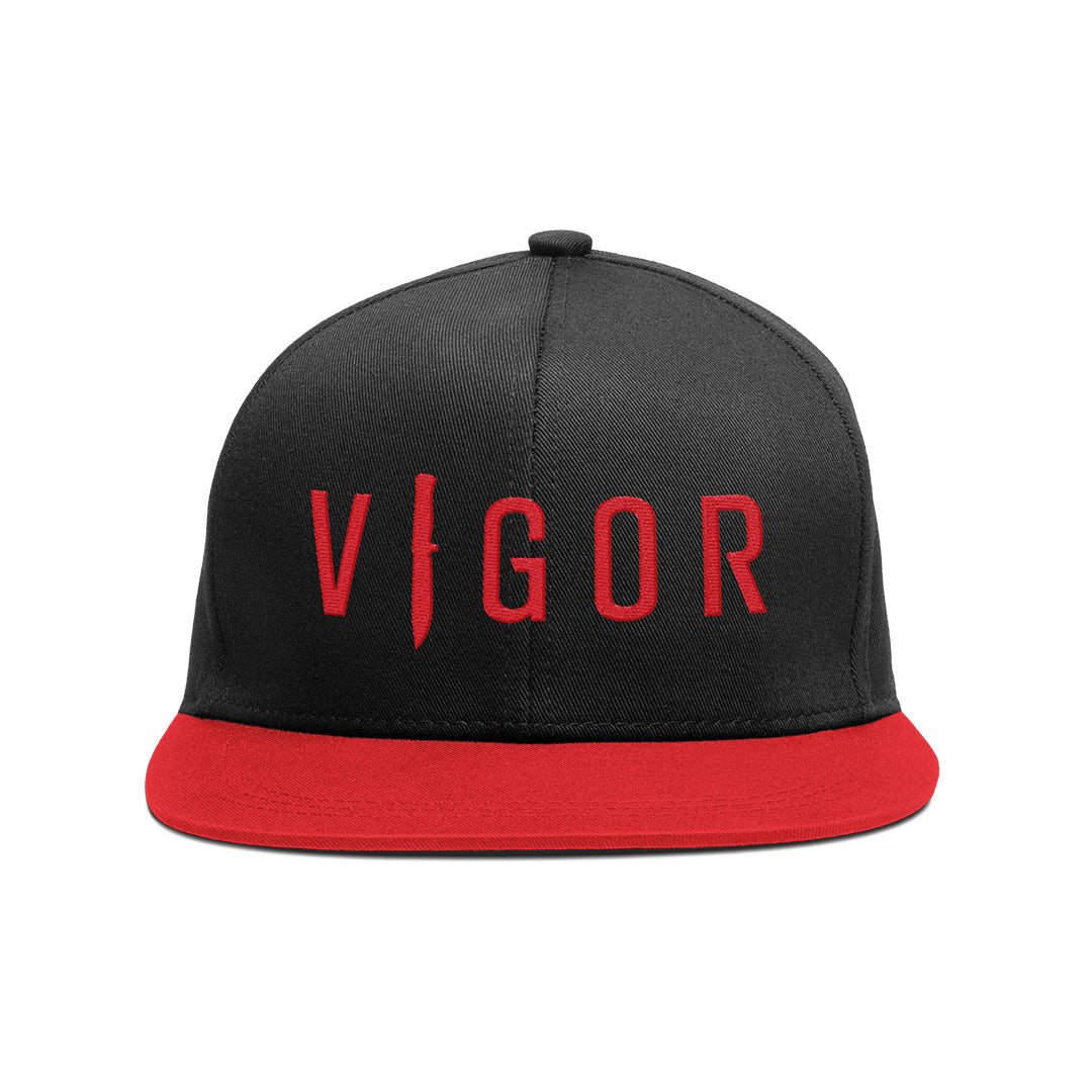 VIGOR - SNAPBACK ADJUSTABLE CAP | BLACK/RED